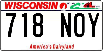 WI license plate 718NOY