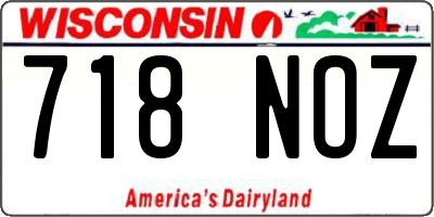 WI license plate 718NOZ
