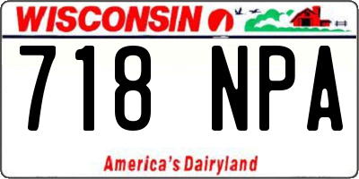 WI license plate 718NPA
