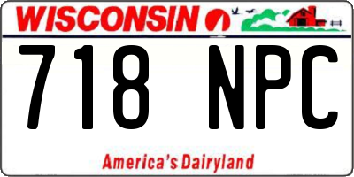 WI license plate 718NPC