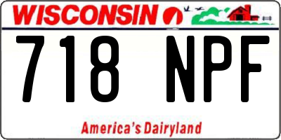 WI license plate 718NPF