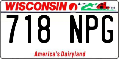 WI license plate 718NPG
