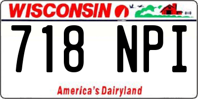 WI license plate 718NPI