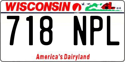 WI license plate 718NPL