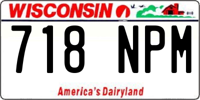 WI license plate 718NPM