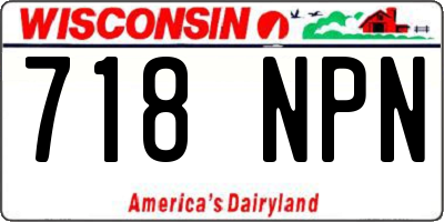 WI license plate 718NPN