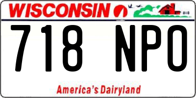 WI license plate 718NPO