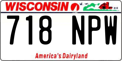 WI license plate 718NPW
