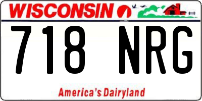 WI license plate 718NRG