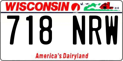 WI license plate 718NRW