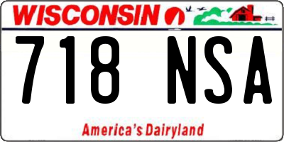 WI license plate 718NSA
