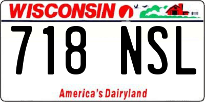 WI license plate 718NSL