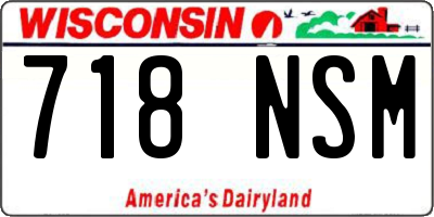 WI license plate 718NSM