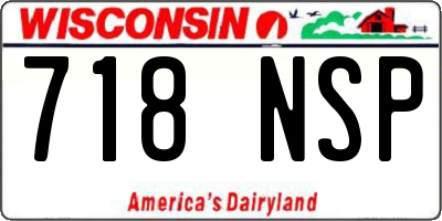 WI license plate 718NSP