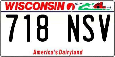 WI license plate 718NSV