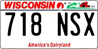 WI license plate 718NSX