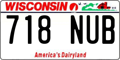WI license plate 718NUB
