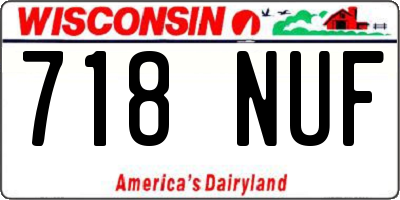 WI license plate 718NUF