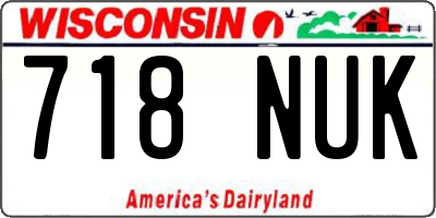 WI license plate 718NUK