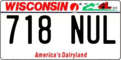WI license plate 718NUL