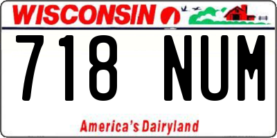 WI license plate 718NUM