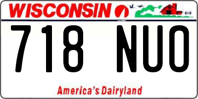 WI license plate 718NUO