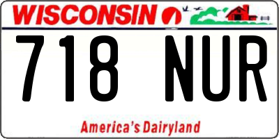WI license plate 718NUR