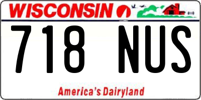 WI license plate 718NUS