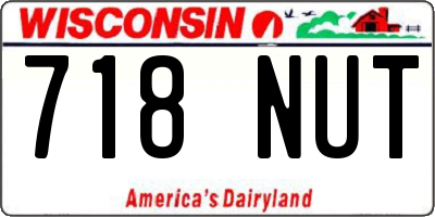 WI license plate 718NUT
