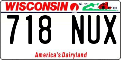 WI license plate 718NUX