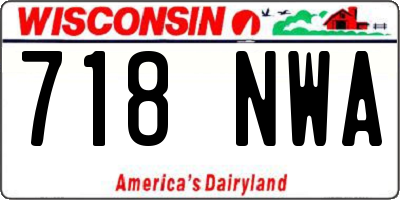 WI license plate 718NWA