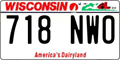 WI license plate 718NWO