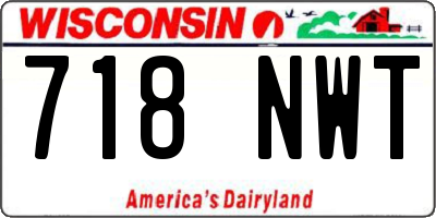 WI license plate 718NWT