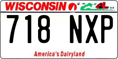 WI license plate 718NXP