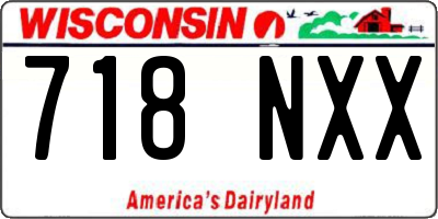 WI license plate 718NXX