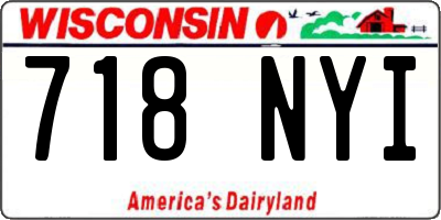 WI license plate 718NYI