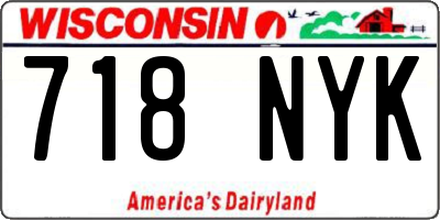 WI license plate 718NYK