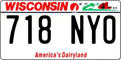 WI license plate 718NYO