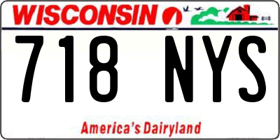 WI license plate 718NYS