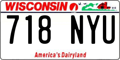 WI license plate 718NYU