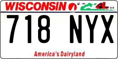 WI license plate 718NYX