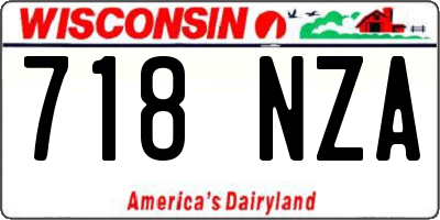WI license plate 718NZA