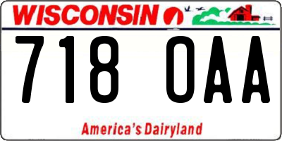WI license plate 718OAA