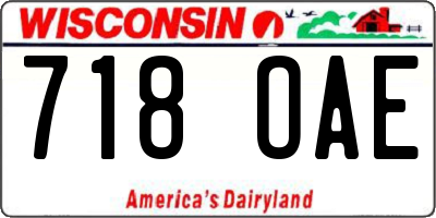 WI license plate 718OAE