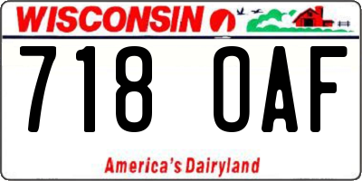 WI license plate 718OAF