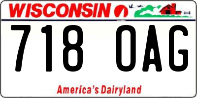 WI license plate 718OAG