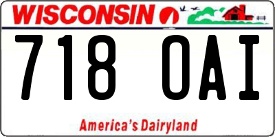 WI license plate 718OAI