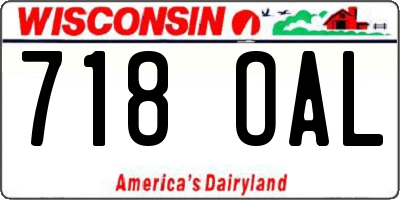 WI license plate 718OAL
