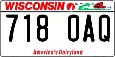 WI license plate 718OAQ