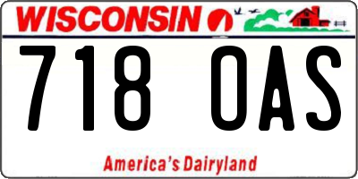 WI license plate 718OAS